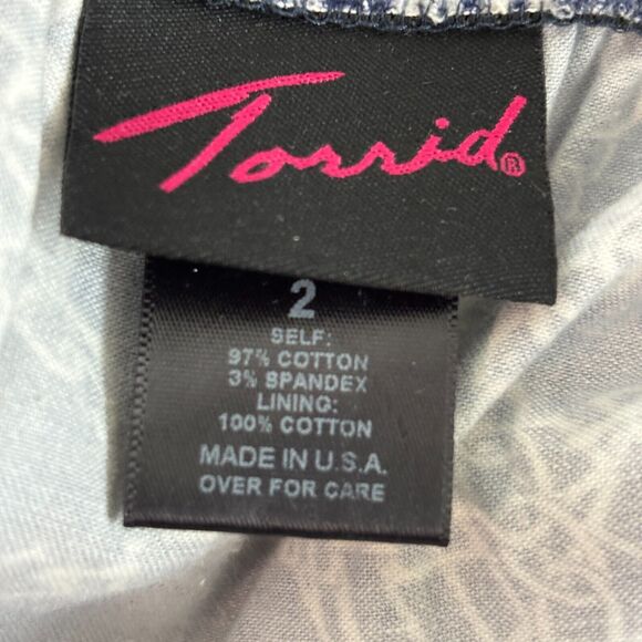 TORRID Strapless Top‎ Women Plus Size 2 Blue White Nautical Whimsical Summer Sun - Picture 7 of 10